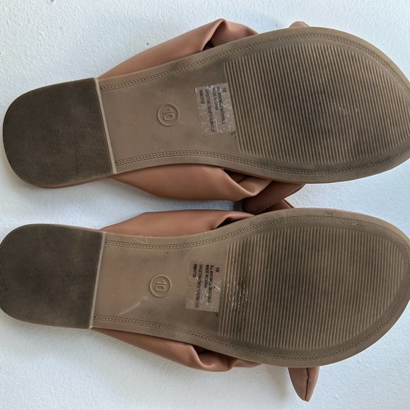 Leather Bow Sandals Flats W10 - Picture 4 of 5